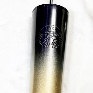 Disney World 50th Anniversary Starbucks Tumbler Cup Mug Black Gold Ombré NWOT